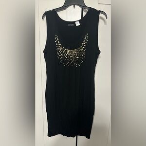 Black Swim Cover Up with Gold Accents